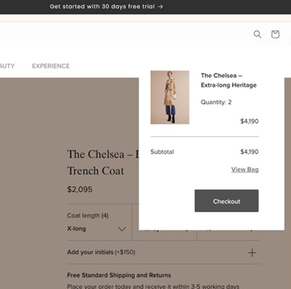Added to Cart Popover for Squarespace