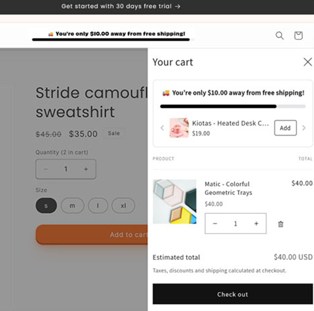 Free Shipping Bar For Squarespace