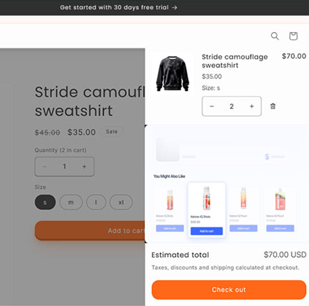 Cart upsells for squarespace